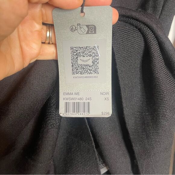 $298 Zadig & Voltaire Emma Open back Black Sweater NEW W FLAW - Picture 8 of 12